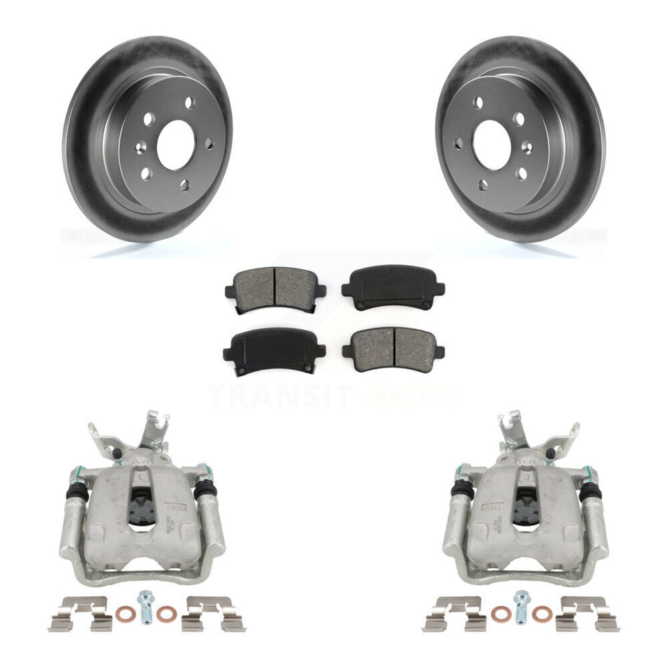 Rear Disc Brake Caliper Coat Rotors & Semi-Metallic Pad Kit For Chevrolet Malibu Limited KCG-100104S