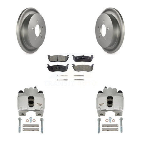 Rear Disc Brake Caliper Coated Rotors And Semi-Metallic Pads Kit For Lincoln Blackwood KCG-100105P