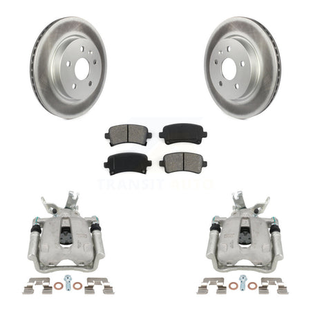 Rear Disc Brake Caliper Coat Rotors & Semi-Metallic Pad Kit For Chevrolet Malibu Limited KCG-100105S