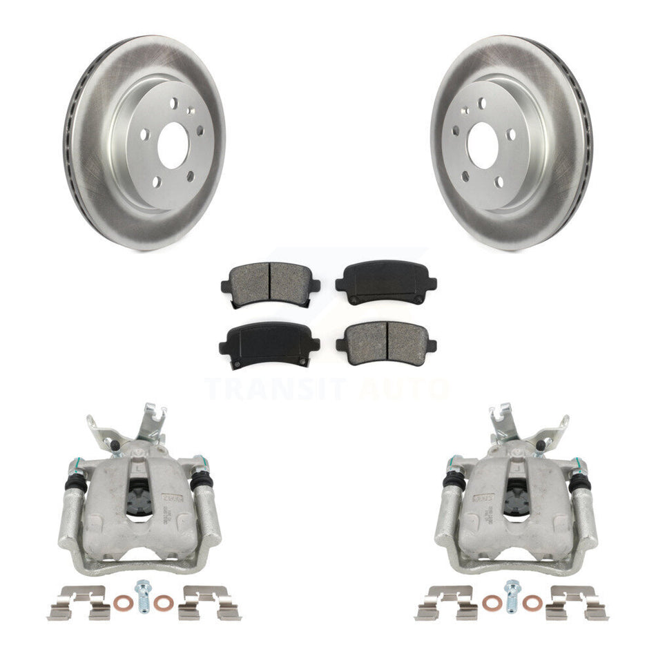 Rear Disc Brake Caliper Coat Rotors & Semi-Metallic Pad Kit For Chevrolet Malibu Limited KCG-100105S