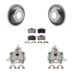 Rear Disc Brake Caliper Coated Rotors And Ceramic Pads Kit For Volkswagen Jetta KCG-100105T