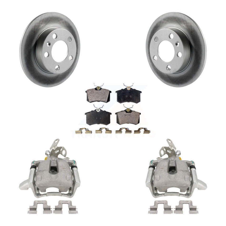 Rear Disc Brake Caliper Coated Rotors And Ceramic Pads Kit For Volkswagen Jetta KCG-100105T