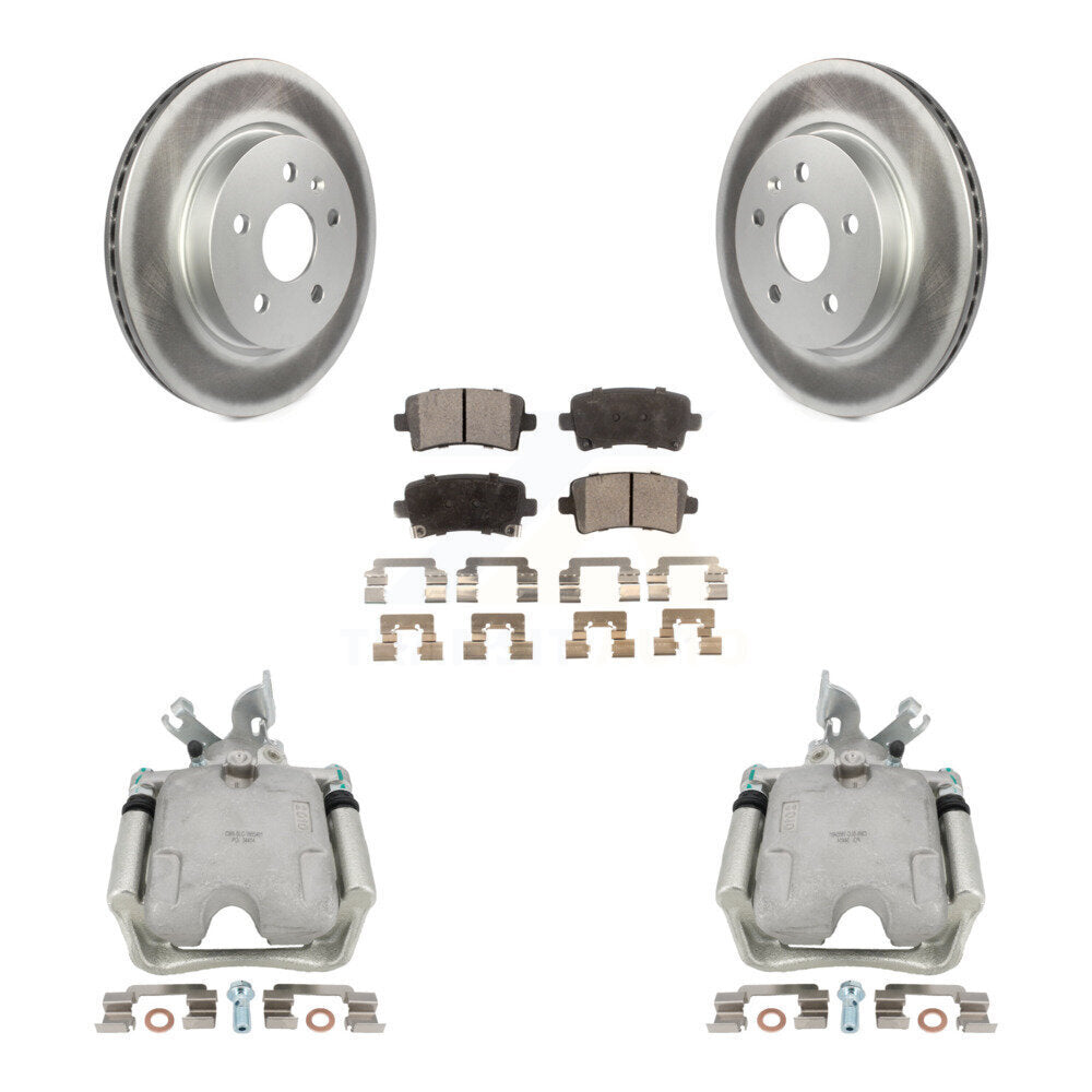 Rear Disc Brake Caliper Coated Rotors And Semi-Metallic Pads Kit For Buick LaCrosse Allure KCG-100106P by Transit Auto