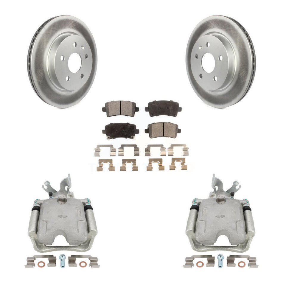 Rear Disc Brake Caliper Coated Rotors And Semi-Metallic Pads Kit For Buick LaCrosse Allure KCG-100106P