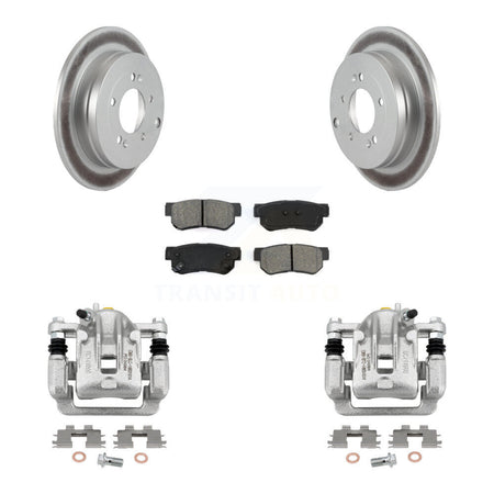 Rear Disc Brake Caliper Coated Rotors And Semi-Metallic Pads Kit For Hyundai Azera KCG-100106S
