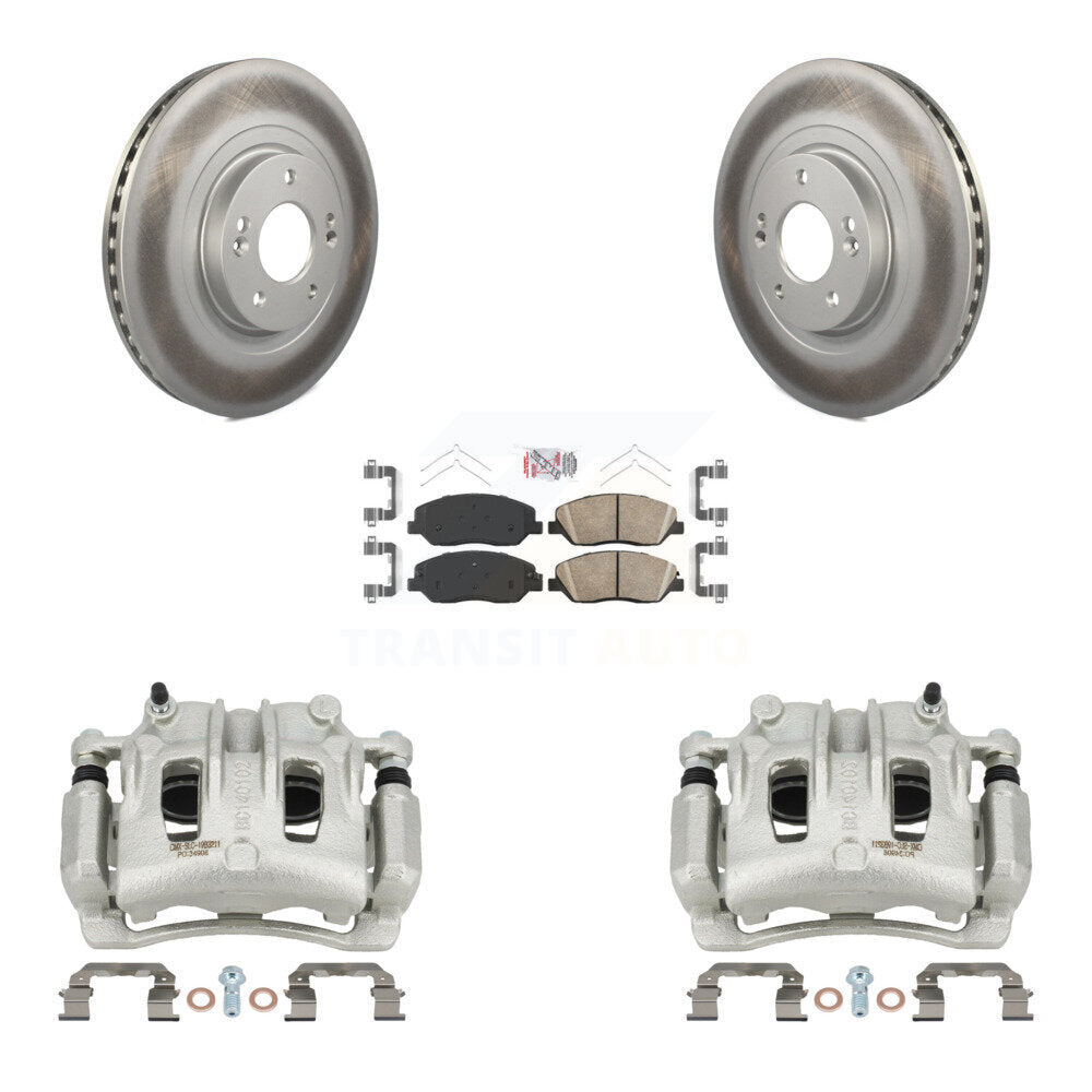 Front Disc Brake Caliper Coated Rotors And Ceramic Pads Kit For Hyundai Santa Fe XL KCG-100107N