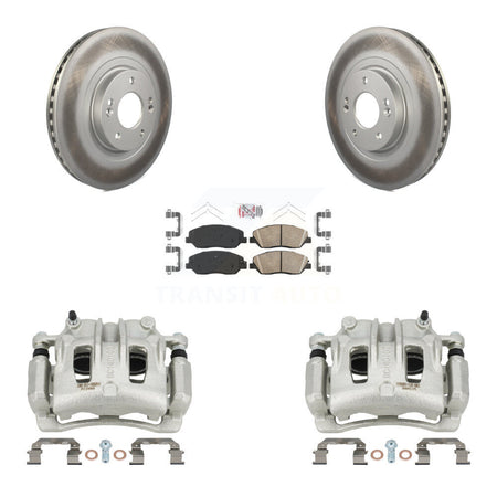 Front Disc Brake Caliper Coated Rotors And Ceramic Pads Kit For Hyundai Santa Fe XL KCG-100107N
