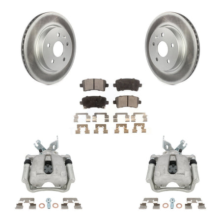 Rear Disc Brake Caliper Coat Rotor & Semi-Metallic Pad Kit For Buick Regal LaCrosse 2.4L KCG-100107P