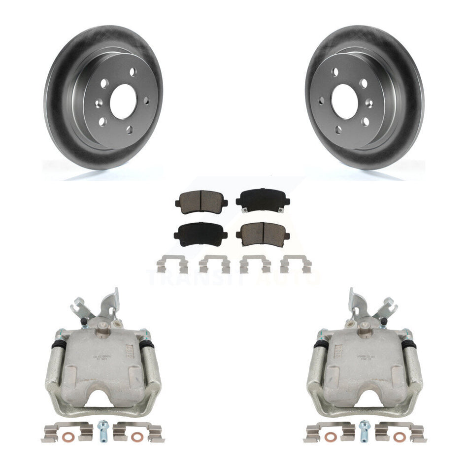 Rear Disc Brake Caliper Coated Rotors And Ceramic Pads Kit For Buick LaCrosse Regal With Solid Rotor KCG-100108C
