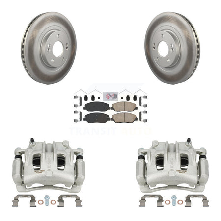 Front Disc Brake Caliper Coated Rotors And Ceramic Pads Kit For Hyundai Santa Fe XL KCG-100108N