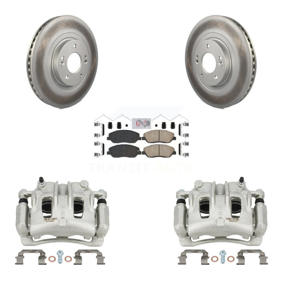 Front Disc Brake Caliper Coated Rotors And Ceramic Pads Kit For Hyundai Santa Fe XL KCG-100108N