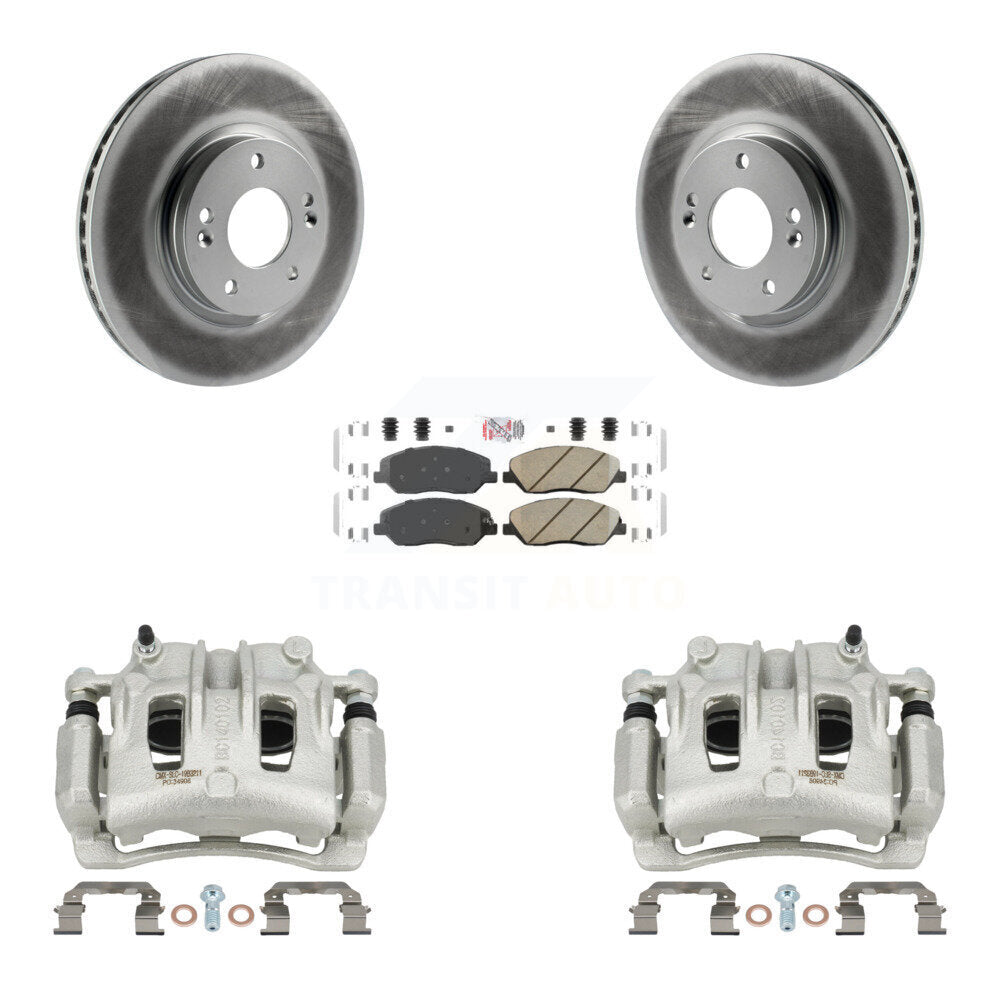 Front Disc Brake Caliper Coated Rotor And Ceramic Pad Kit For 2007-2009 Hyundai Santa Fe KCG-100109N