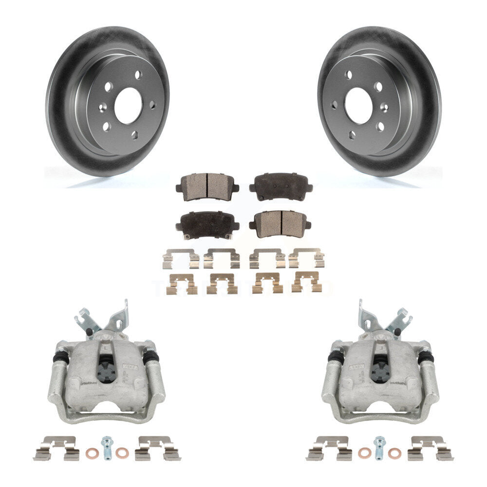 Rear Brake Caliper Coat Rotor & Semi-Metallic Pad Kit For Buick Regal LaCrosse Chevrolet KCG-100109P