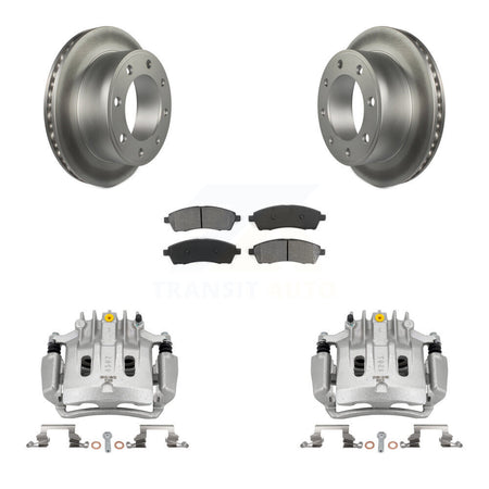 Rear Disc Brake Caliper Coated Rotors And Semi-Metallic Pads Kit For Ford Excursion KCG-100109S