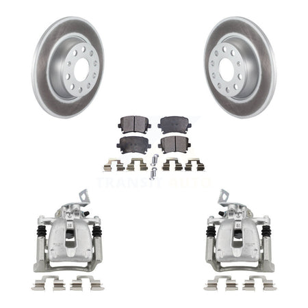 Rear Disc Brake Caliper Coated Rotor And Ceramic Pad Kit For 2008 Volkswagen Passat 2.0L KCG-100109T