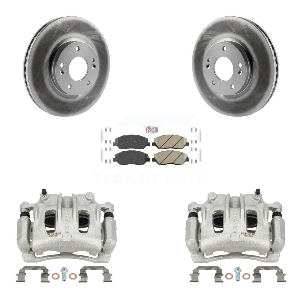 Front Disc Brake Caliper Coated Rotor And Ceramic Pad Kit For 2007-2009 Hyundai Santa Fe KCG-100110N