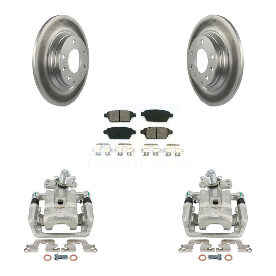 Rear Disc Brake Caliper Coated Rotors And Semi-Metallic Pads Kit For Ford Fusion Mazda 6 Lincoln MKZ Mercury Milan Zephyr KCG-100110S