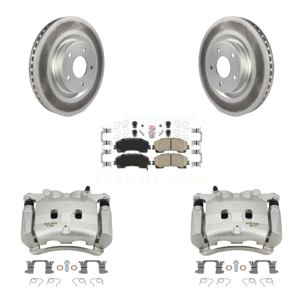 Front Disc Brake Caliper Coated Rotors And Ceramic Pads Kit For INFINITI Q50 QX50 Q60 KCG-100111N