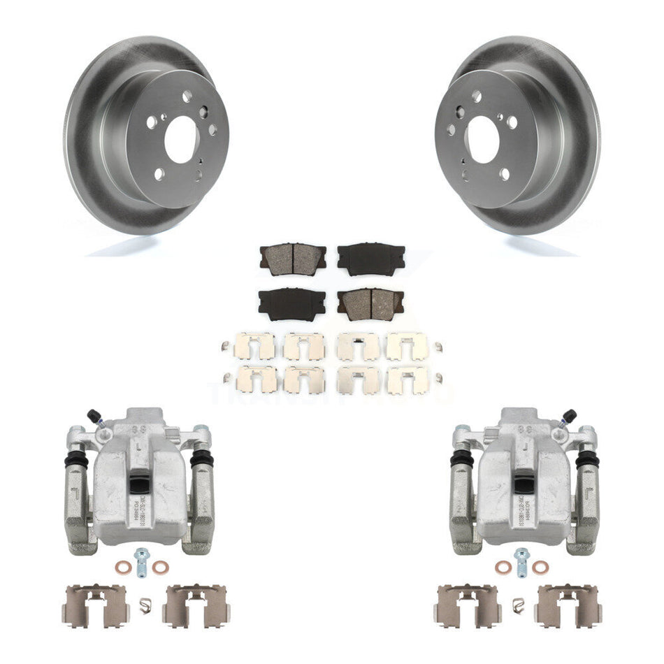 Rear Brake Caliper Coat Rotors Semi-Metallic Pad Kit For Toyota Camry Lexus ES350 Avalon KCG-100112S