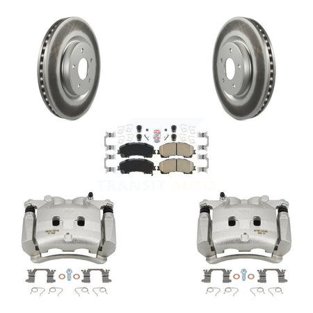 Front Disc Brake Caliper Coated Rotors And Ceramic Pads Kit For Nissan Rogue KCG-100114N