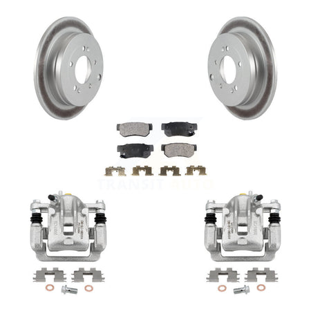 Rear Disc Brake Caliper Coated Rotors And Semi-Metallic Pads Kit For Hyundai Azera KCG-100114P