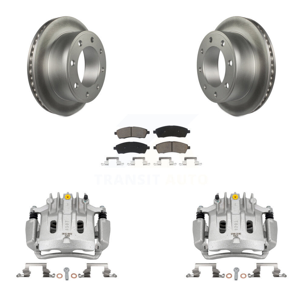Rear Disc Brake Caliper Coated Rotors And Ceramic Pads Kit For Ford Excursion KCG-100116C