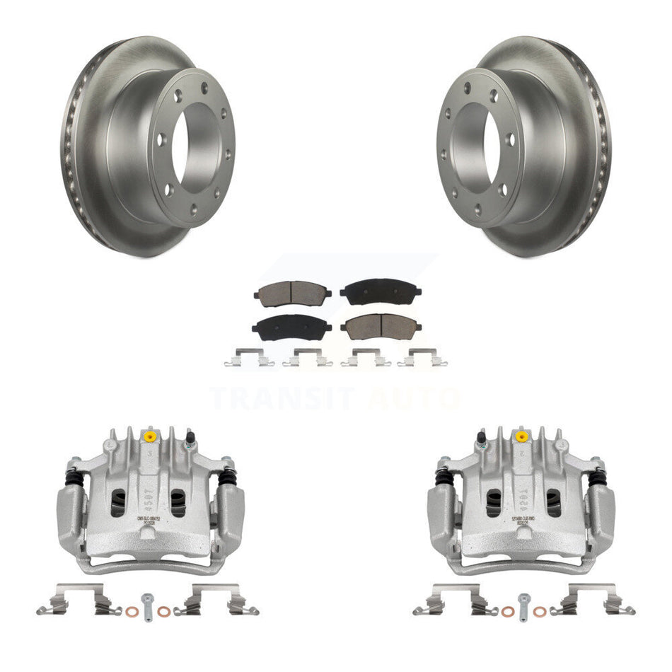 Rear Disc Brake Caliper Coated Rotors And Ceramic Pads Kit For Ford Excursion KCG-100116C