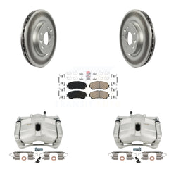 Front Disc Brake Caliper Coated Rotors And Ceramic Pads Kit For Nissan Rogue Sport KCG-100116N
