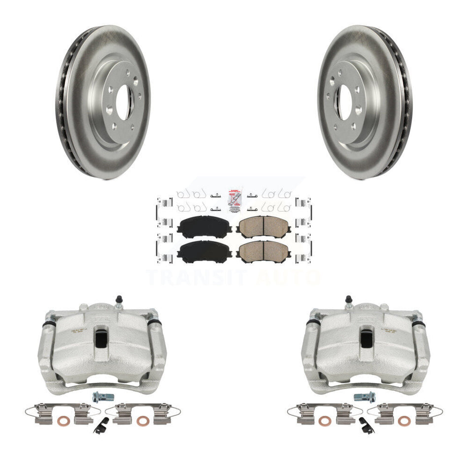 Front Disc Brake Caliper Coated Rotors And Ceramic Pads Kit For Nissan Rogue Sport KCG-100116N