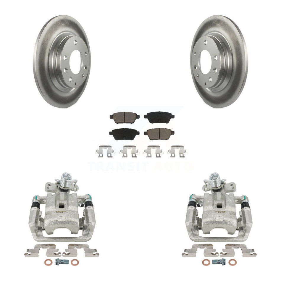 Rear Disc Brake Caliper Coated Rotors And Ceramic Pads Kit For Ford Fusion Mazda 6 Lincoln MKZ Mercury Milan Zephyr KCG-100117C