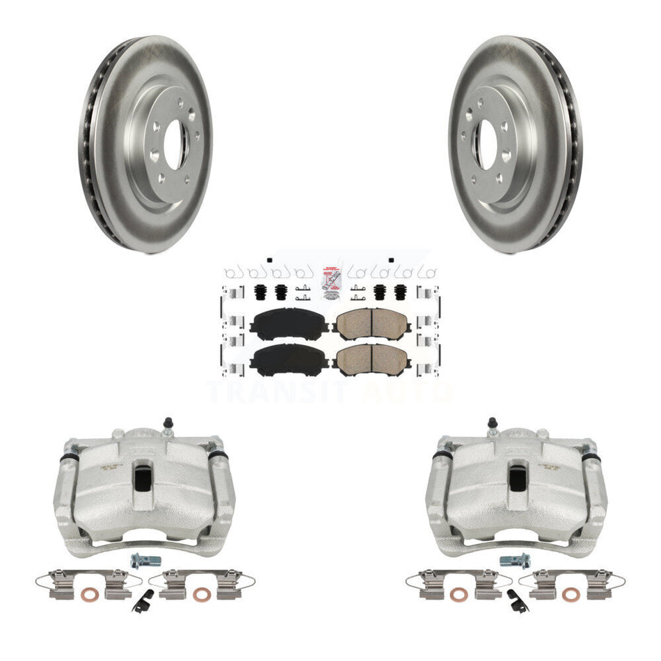 Front Disc Brake Caliper Coated Rotors And Ceramic Pads Kit For Nissan Rogue Sport KCG-100117N