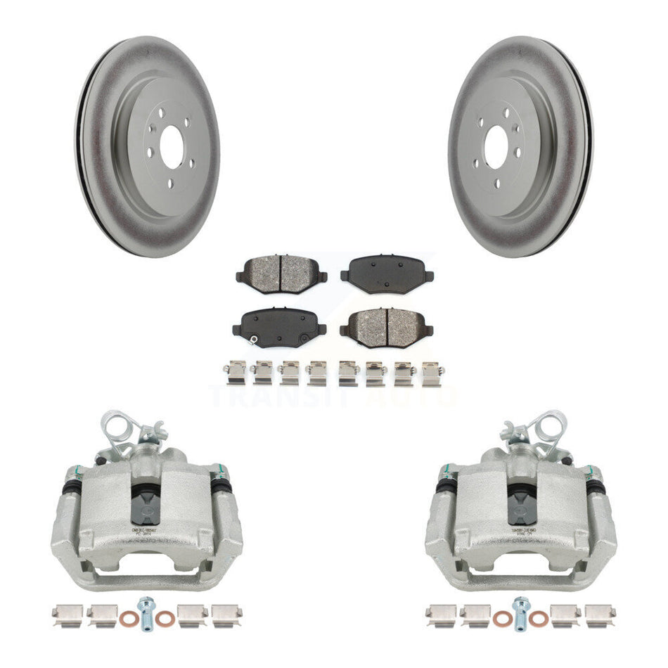 Rear Brake Caliper Coat Rotor Semi-Metallic Pad Kit For Ford Explorer Flex Taurus Police KCG-100117S