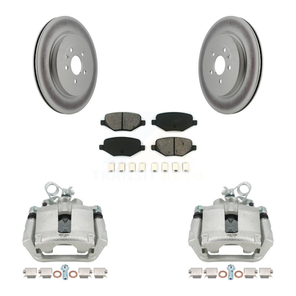 Rear Brake Caliper Coat Rotor Semi-Metallic Pad Kit For Ford Explorer Police Interceptor KCG-100118S