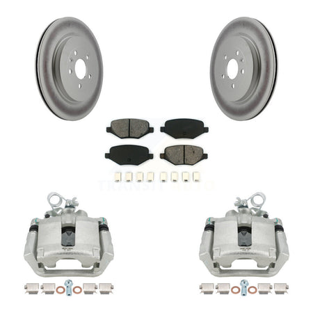 Rear Brake Caliper Coat Rotor Semi-Metallic Pad Kit For Ford Explorer Police Interceptor KCG-100118S