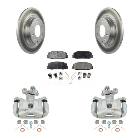 Rear Disc Brake Caliper Coated Rotors And Semi-Metallic Pads Kit For 2003-2005 Mazda 6 KCG-100119P by Transit Auto