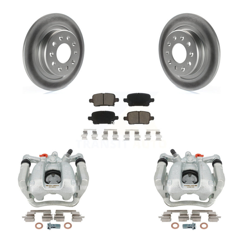 Rear Disc Brake Caliper Coated Rotors And Ceramic Pads Kit For 2018-2020 Chevrolet Equinox GMC Terrain KCG-100121C