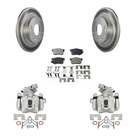 Rear Disc Brake Caliper Coated Rotors And Ceramic Pads Kit For Honda Civic Acura CSX ILX KCG-100122T