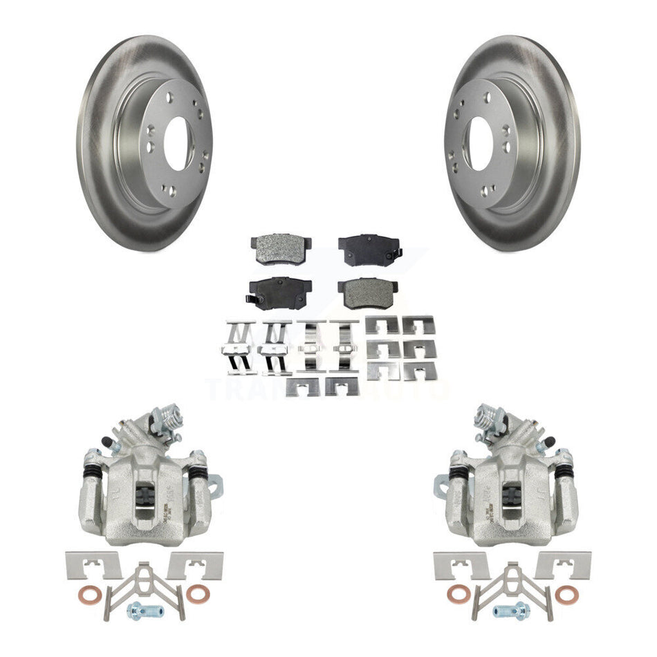 Rear Disc Brake Caliper Coated Rotors And Ceramic Pads Kit For Honda Civic Acura CSX ILX KCG-100122T