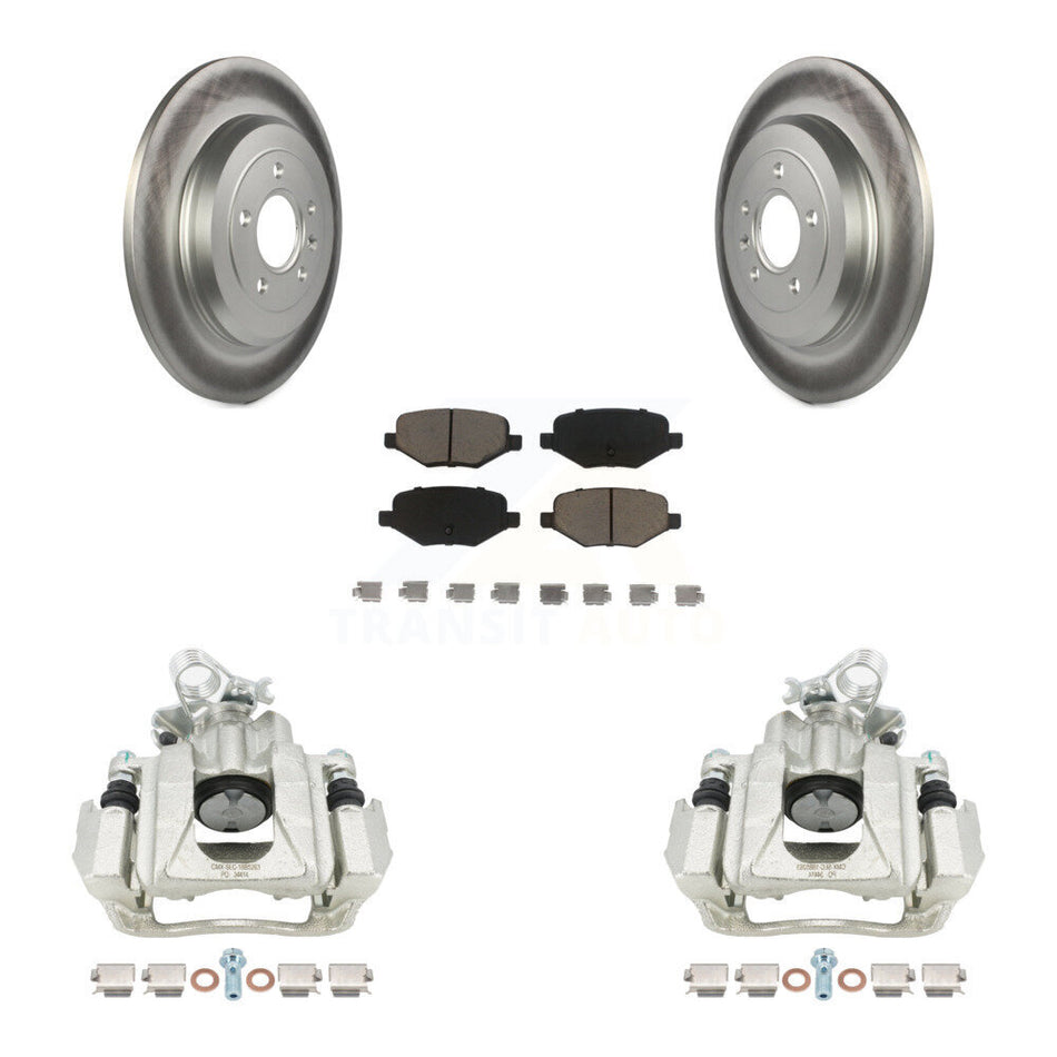 Rear Disc Brake Caliper Coated Rotors And Ceramic Pads Kit For Ford Explorer Taurus Flex Lincoln MKT KCG-100123C