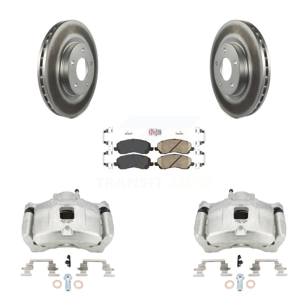Front Brake Caliper Coat Rotor & Ceramic Pad Kit For Jeep Patriot Dodge Compass Chrysler KCG-100123N