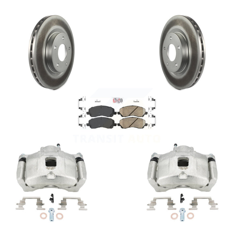 Front Brake Caliper Coat Rotor & Ceramic Pad Kit For Jeep Patriot Dodge Compass Chrysler KCG-100123N