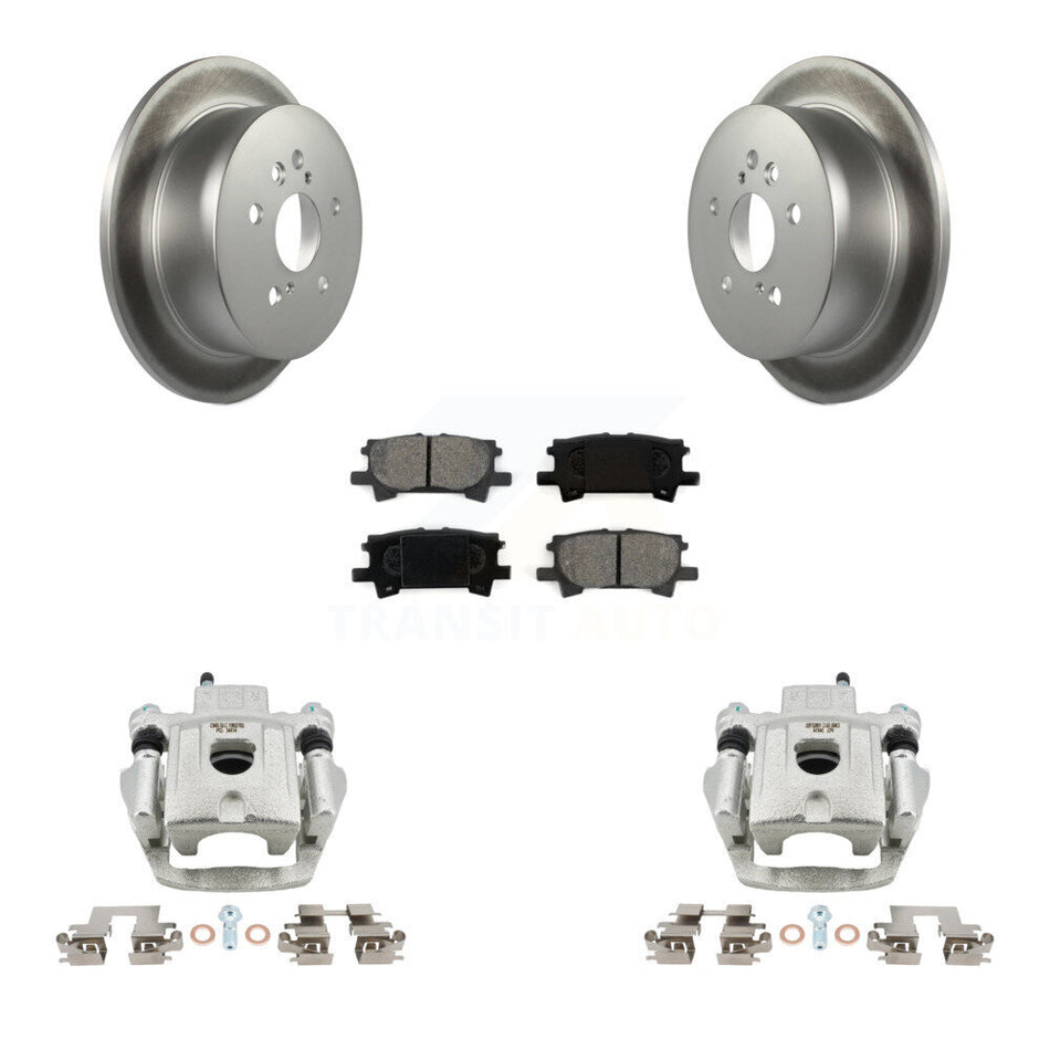 Rear Brake Caliper Coat Rotors Semi-Metallic Pad Kit For Lexus RX350 RX330 Toyota RX400h KCG-100123S