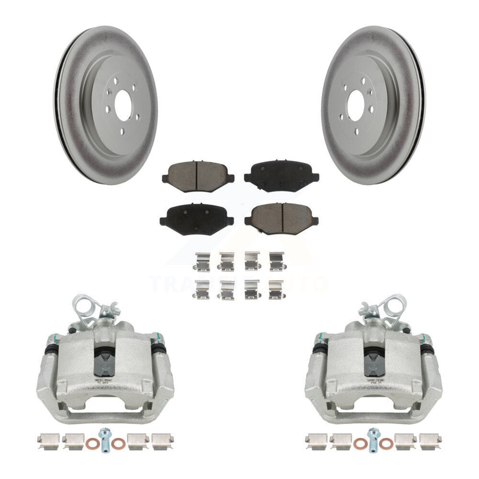Rear Brake Caliper Coat Rotor Ceramic Pad Kit For Ford Explorer Flex Taurus Police Sedan KCG-100124C