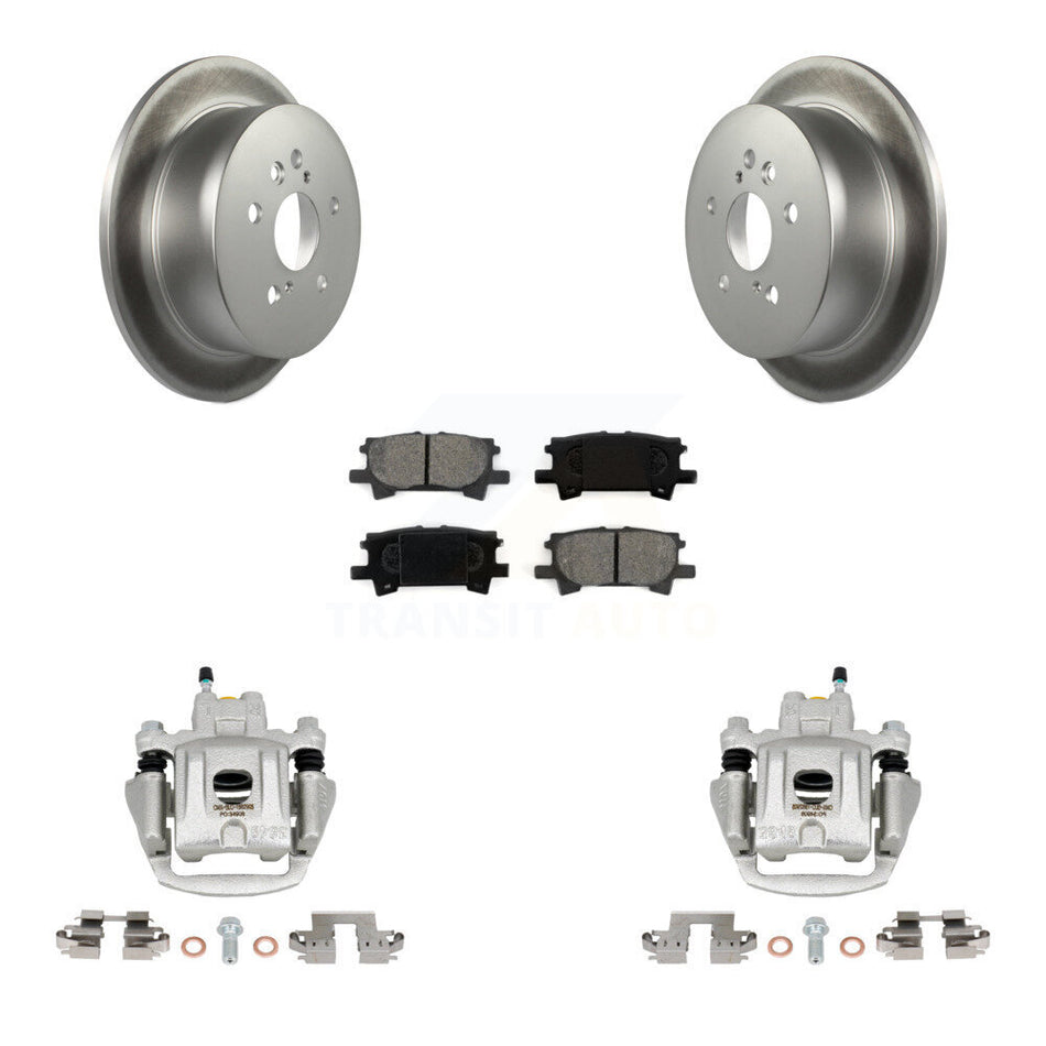 Rear Disc Brake Caliper Coated Rotors And Semi-Metallic Pads Kit For Toyota Highlander KCG-100124S
