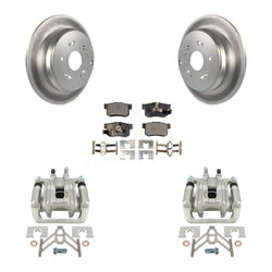 Rear Disc Brake Caliper Coated Rotors And Ceramic Pads Kit For Honda CR-V Acura RDX KCG-100124T