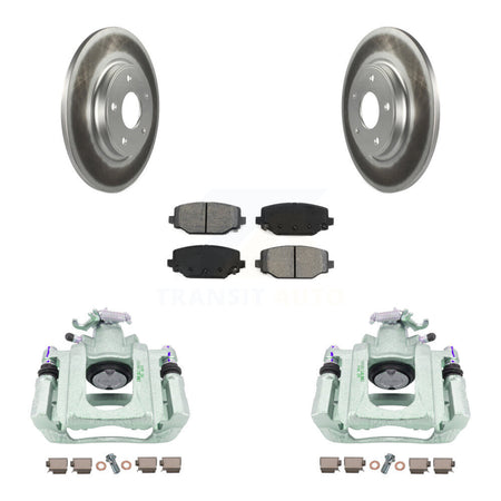 Rear Disc Brake Caliper Coated Rotors And Semi-Metallic Pads Kit For Ram C/V KCG-100125S