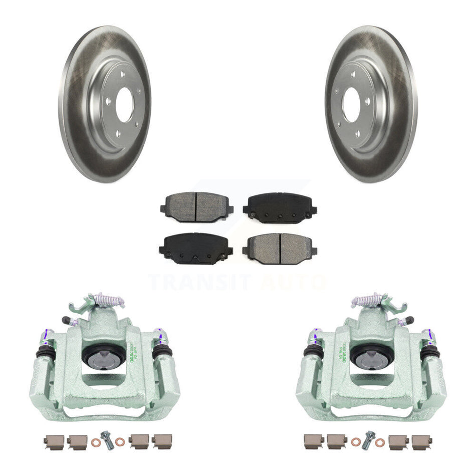 Rear Disc Brake Caliper Coated Rotors And Semi-Metallic Pads Kit For Ram C/V KCG-100125S