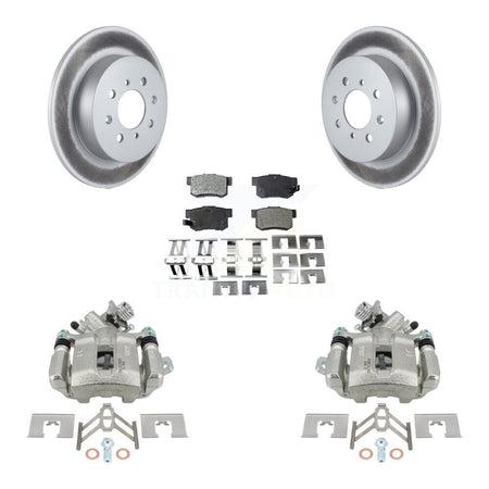 Rear Disc Brake Caliper Coated Rotors And Ceramic Pads Kit For Honda Civic Acura EL KCG-100125T