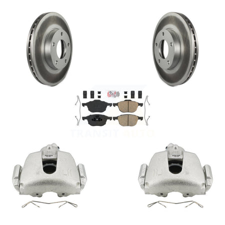 Front Disc Brake Caliper Coated Rotors And Ceramic Pads Kit For Mazda 3 Sport KCG-100126N
