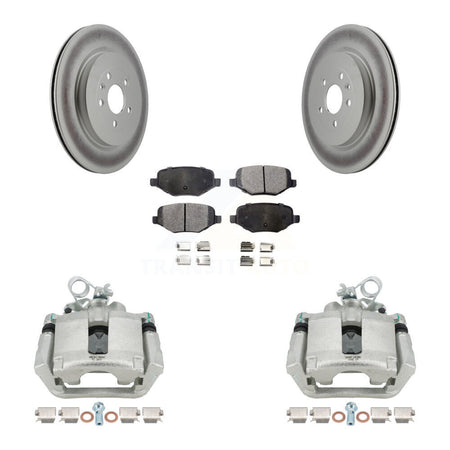 Rear Brake Caliper Coat Rotor Semi-Metallic Pad Kit For Ford Explorer Police Interceptor KCG-100126P